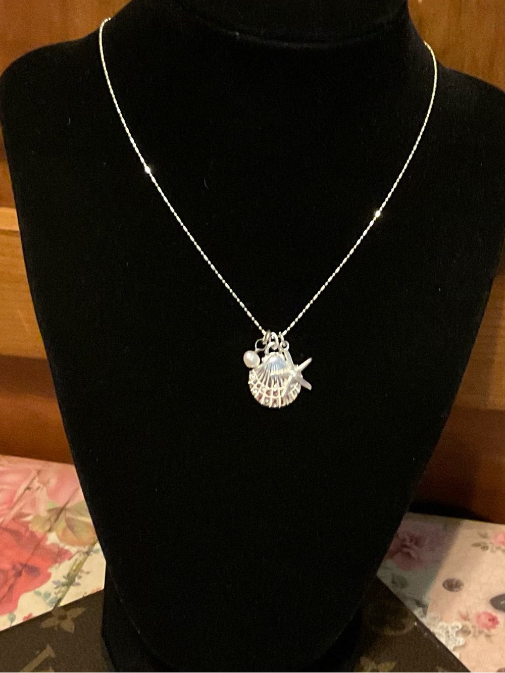 Brighton Retired Beach Charm Necklace Shell Starfish Pearl with Extender